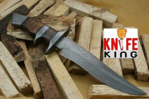 Custom Damast Bowie Messer Jagdmesser Mit Lederscheide